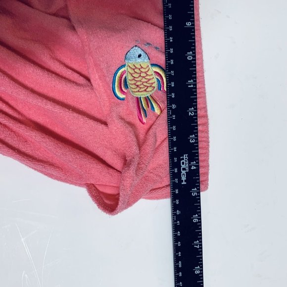 Palm Harbour 80s Playsuit Romper Sz L Tube Top Pink Lipstick Fish Embroider Cove - Picture 10 of 11